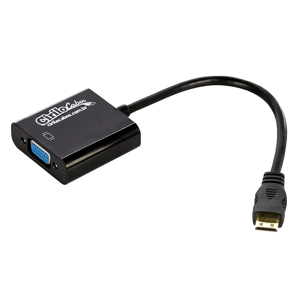 Imagem 2 de 3 do produto Cabo Conversor Adaptador Mini HDMI Para Vga - Cirilo Cabos