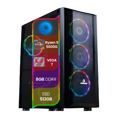 PC Gamer Top Concórdia, AMD Ryzen 5 5600g, 8GB RAM, Placa de video Vega, SSD 512GB, WINDOWS TRIAL