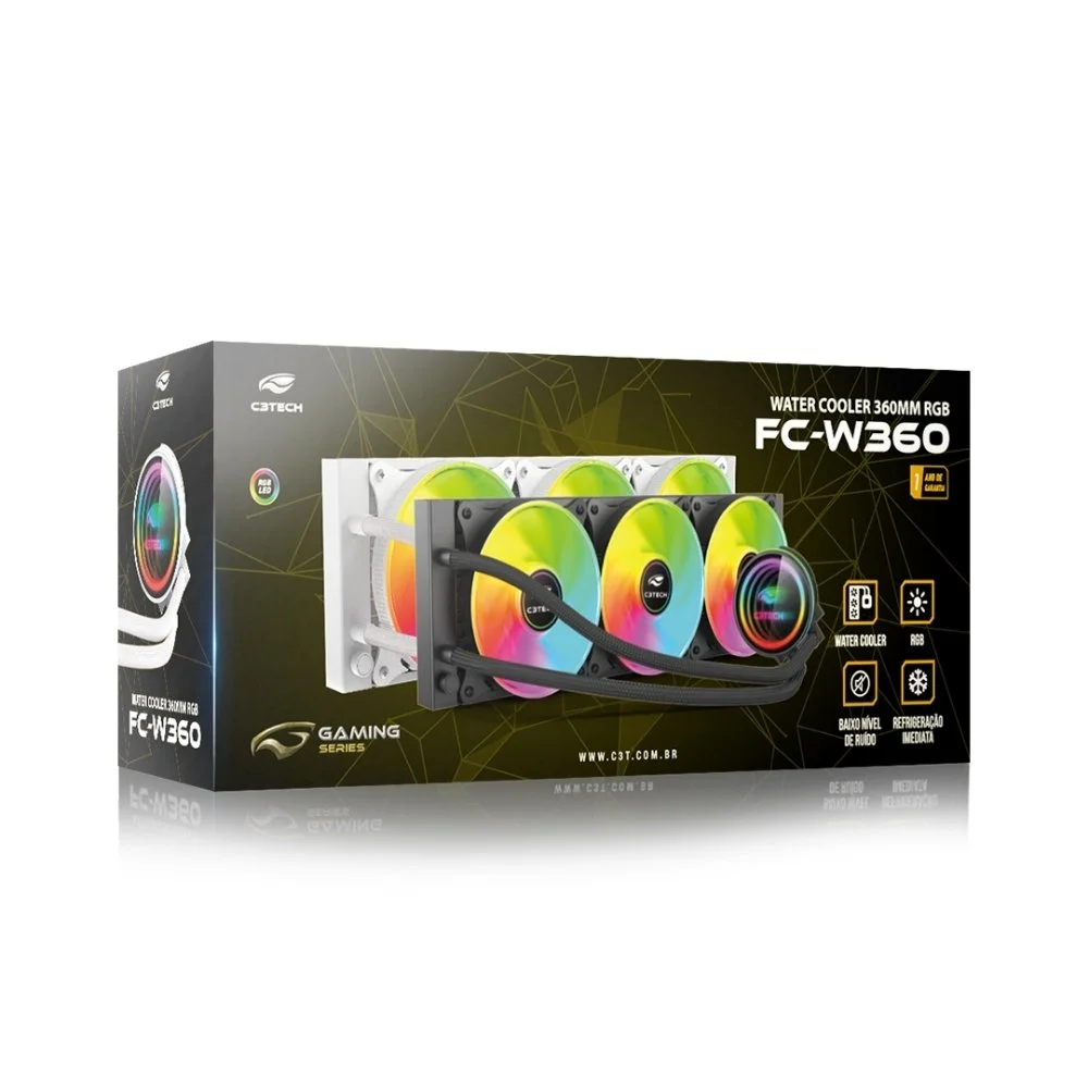 Cooler C3tech Water Cooler Fc-w360whRGB Branco 6