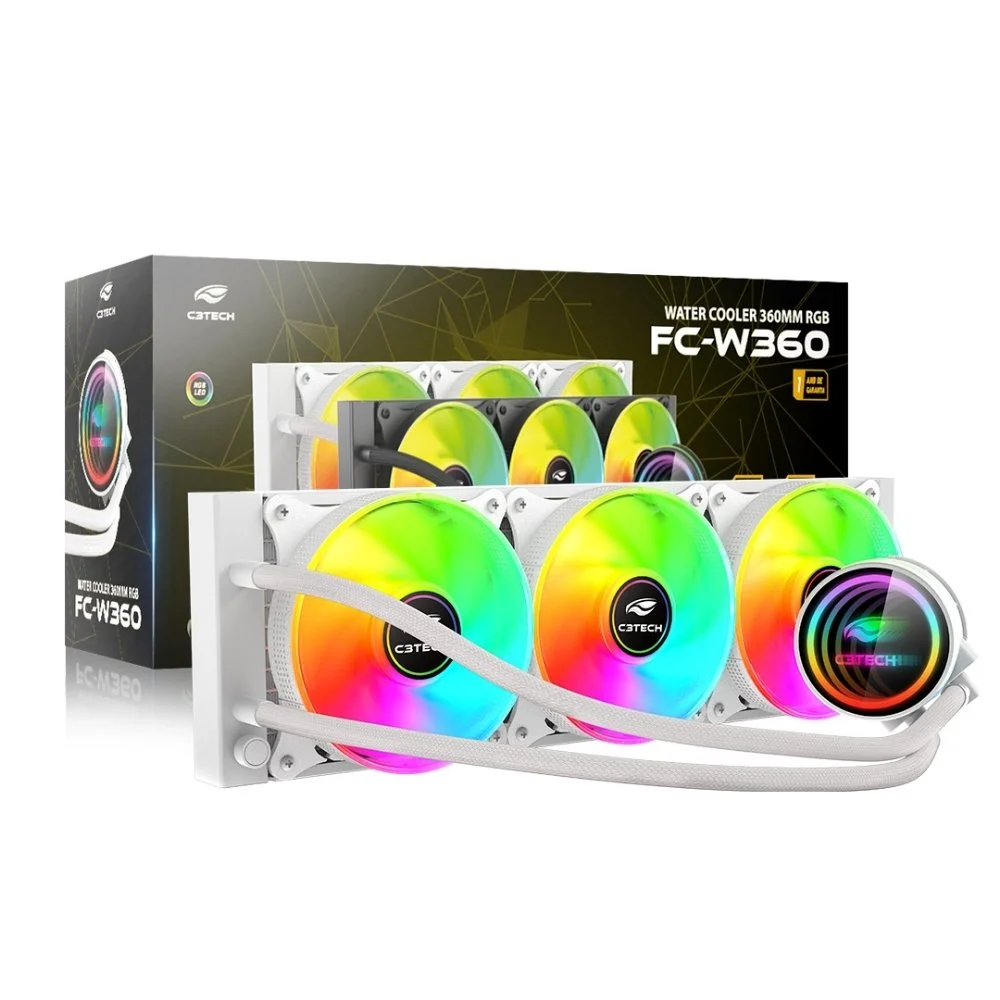 Cooler C3tech Water Cooler Fc-w360whRGB Branco 7