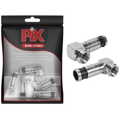 10x Conector F Compressão Rg-6 90º Graus - Prova D'água