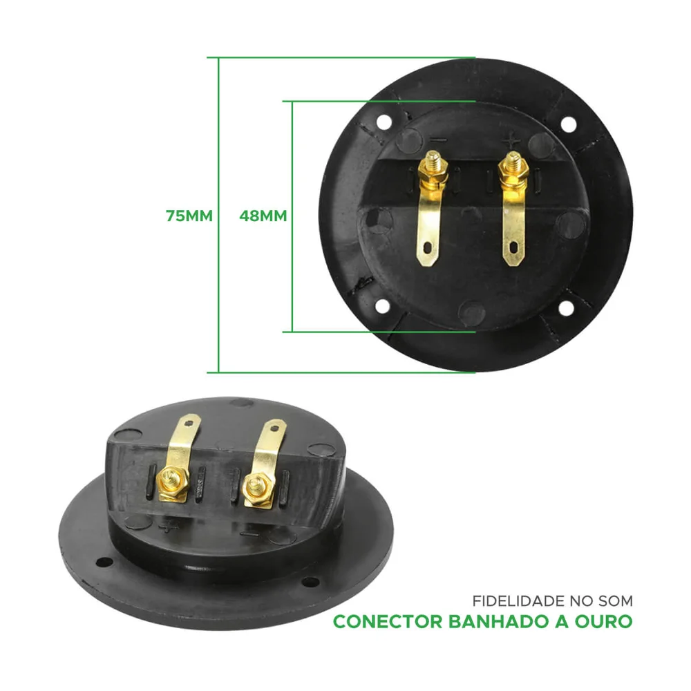 Imagem 4 de 5 do produto 4x Terminal Borne Redondo 75mm Profissional Para Caixa De Som - Pix