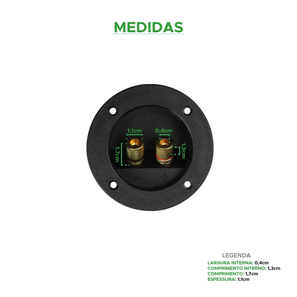 Imagem 5 de 5 do produto 4x Terminal Borne Redondo 75mm Profissional Para Caixa De Som - Pix