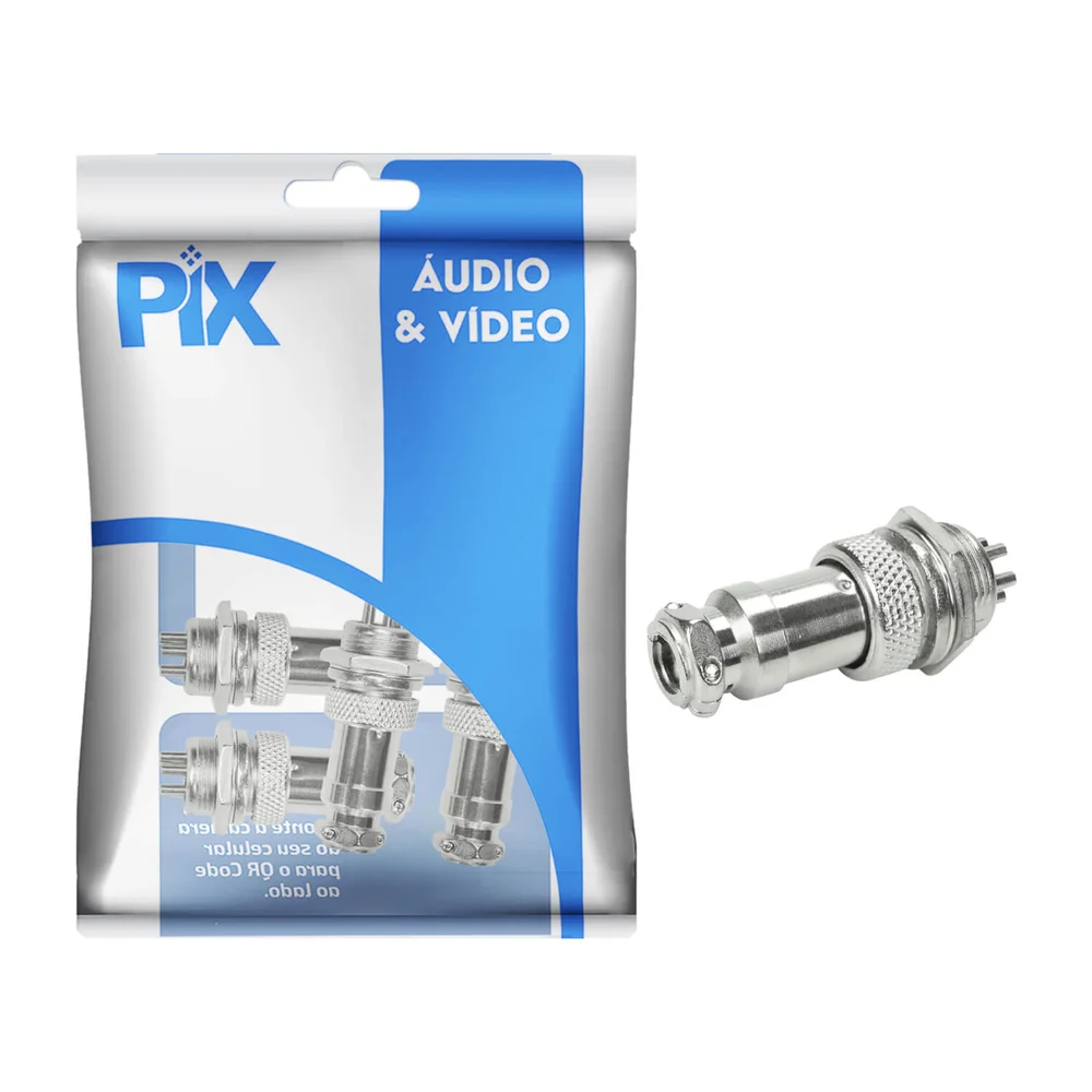 Imagem 4 de 5 do produto 5x Conjunto Plug Conector Mike Kit Macho E Fêmea 5 Pinos