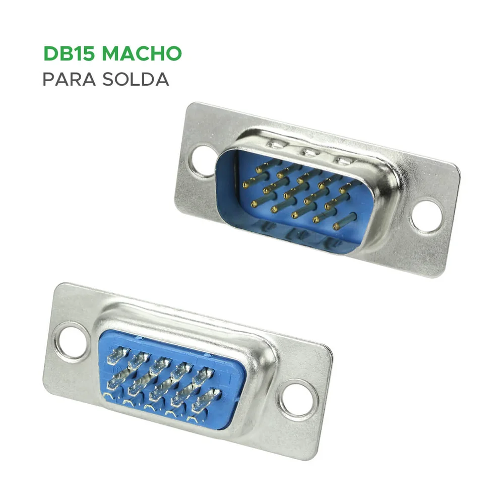 Imagem 2 de 3 do produto 10x Conector Db15 Macho Solda Fio Svga Serial Alta Qualidade