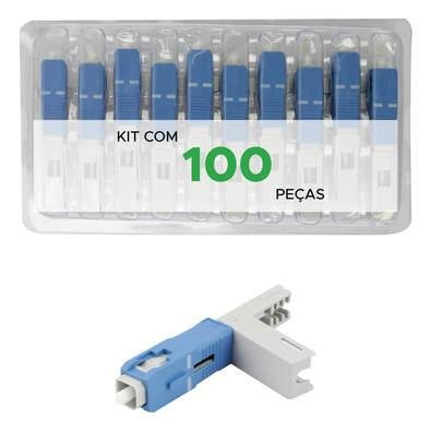 100x Conector Fibra Óptica Sc Upc Híbrido Click