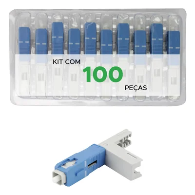 100x Conector Fibra Óptica Sc Upc Híbrido Click