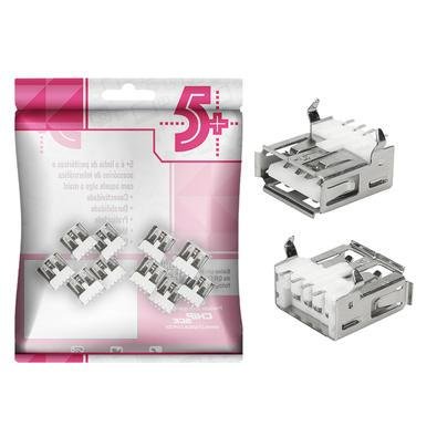 10 Peças Conector Usb Tipo A Fêmea 180° Para Placa Yh-usb01c