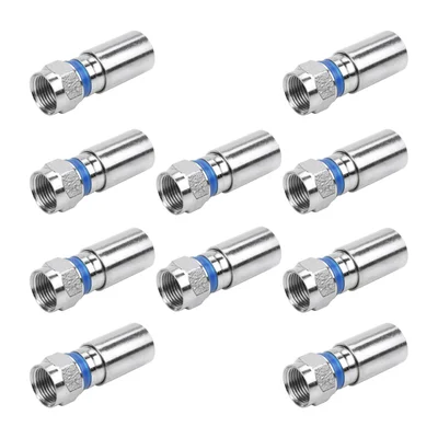 10x Conector F Compressão Rg-6 Prova D'água Alta Qualidade