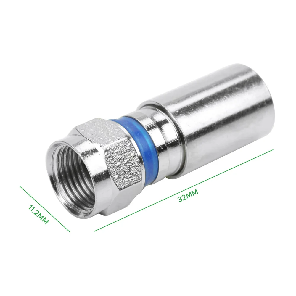 Imagem 3 de 3 do produto 10x Conector F Compressão Rg-6 Prova D'água Alta Qualidade