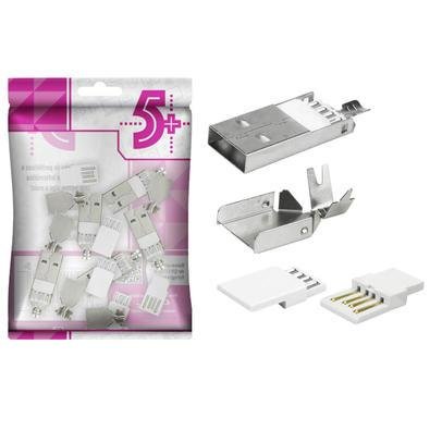 10x Peças Conector Usb Yh-usb06 Para Cabo