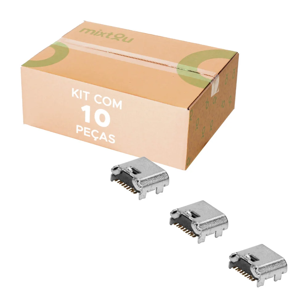 Imagem 2 de 4 do produto 10x Conector Micro Usb Fêmea P/ PCi Micro Usb V8 7p (5p+2p)