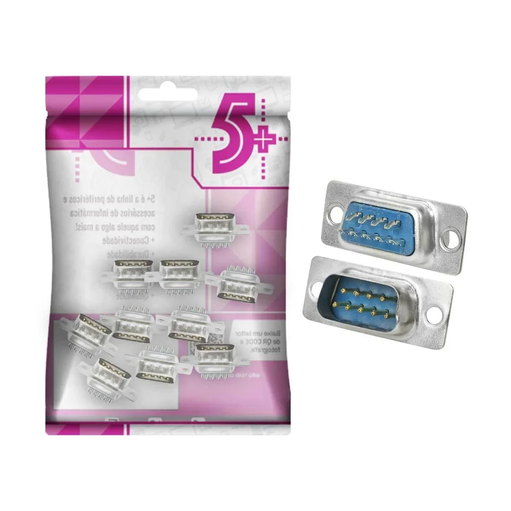 Imagem 3 de 4 do produto 10x Conector Db9 Macho Solda Fio Rs232 Serial Alta Qualidade