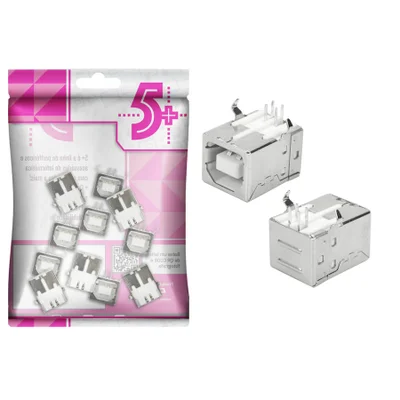 10x Peças Conector Usb Fêmea 90º P/ Impressora Yh-usb03