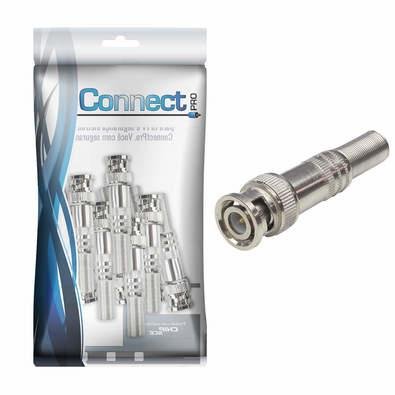 10x Conector Bnc Mola Plug 6mm Cftv - 50 Ohms P/ Soldar
