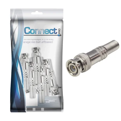 10x Conector Bnc Mola Plug 6mm Cftv - 50 Ohms P/ Soldar