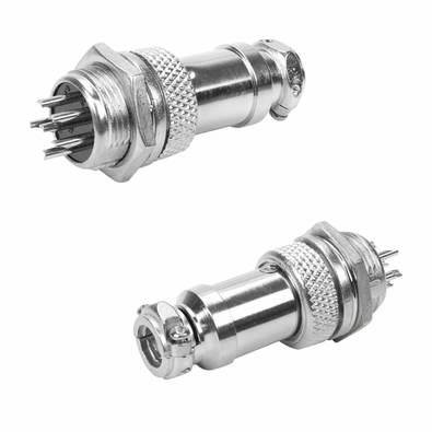 5x Conjunto Plug Conector Mike Kit Macho E Fêmea 6 Pinos
