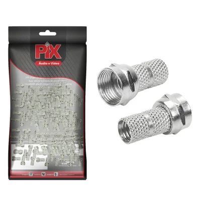 Kit 100 Conector F Rg-59 Rosca P/ Cabo Coaxial + Qualidade