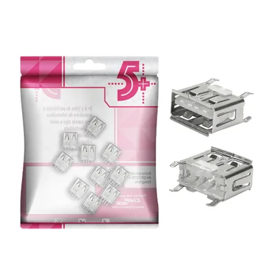 10x Conector Usb Painel PCi Deh Todos Modelos 10mm 4 Terminais