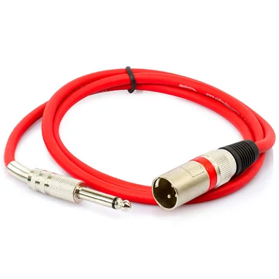 Cabo P10 Para Xlr Macho Vermelho Mono - 5 Metros