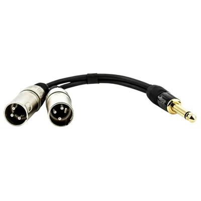 Cabo Adaptador P10 Mono Para 2 Xlr Macho - 50 Cm