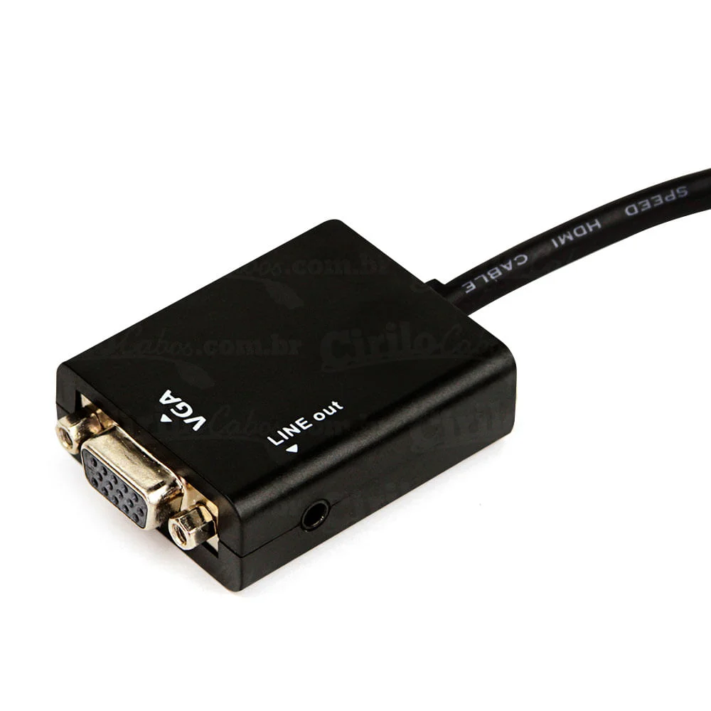Imagem 3 de 3 do produto Conversor HDMI Para Vga Com Áudio/cabo Vga - 2 Metros