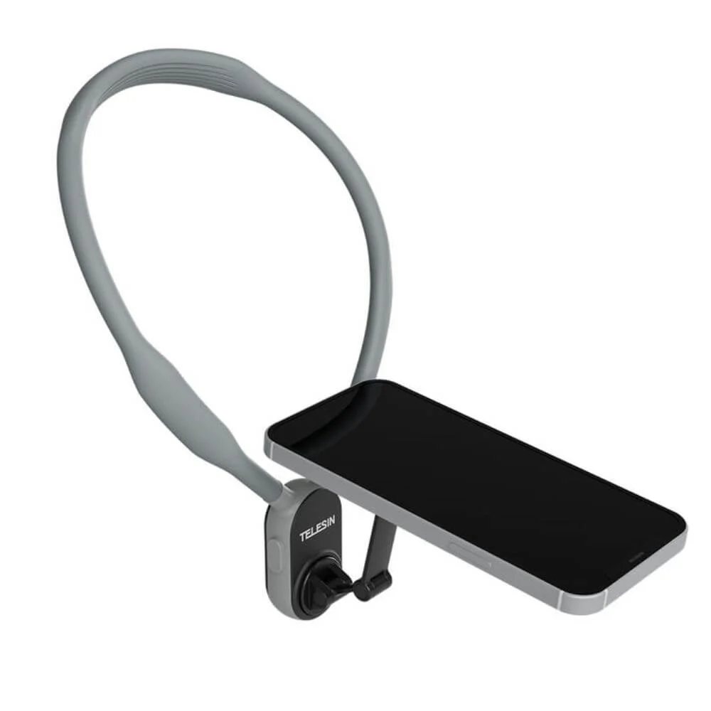 Alça De Pescoço Com Suporte Magnético Para Celular - Telesin Cor Cinza Alça De Pescoço Com Suporte Magnético Para Celular - Telesin Cor Cinza
