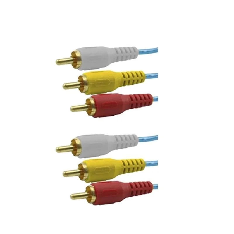 Imagem 2 de 3 do produto Cabo Rca Cristal 3  3 Rca 1,80m Gold Azul Konkay 018-7713