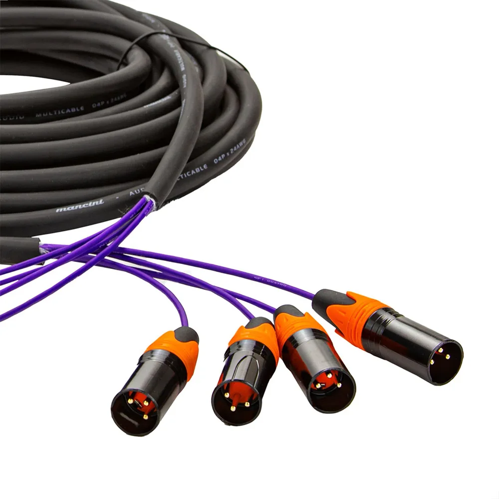 Imagem 5 de 5 do produto Multicabos Com Conectores Xlr 4 Vias - Profissional 13 Metros
