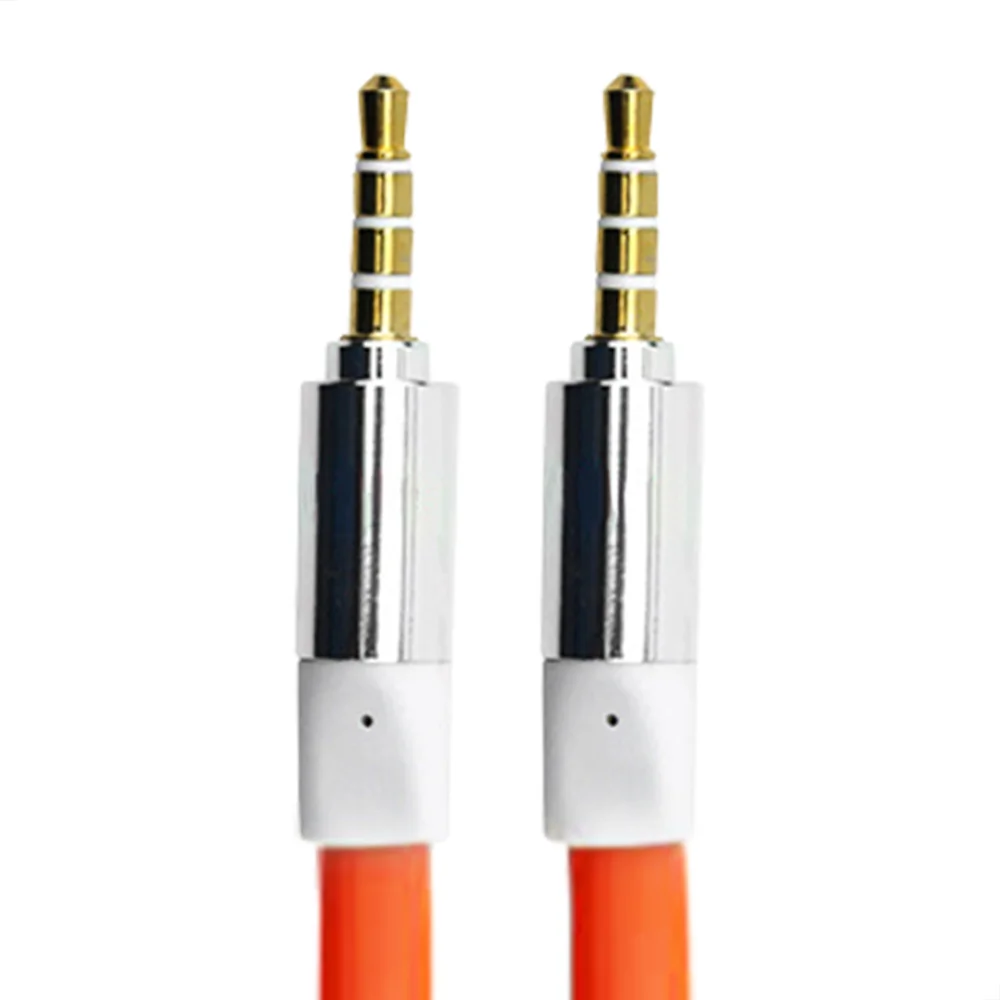 Imagem 2 de 5 do produto Cabo De Áudio Estéreo Flat P2 Para P2 Com 10 Metros Laranja