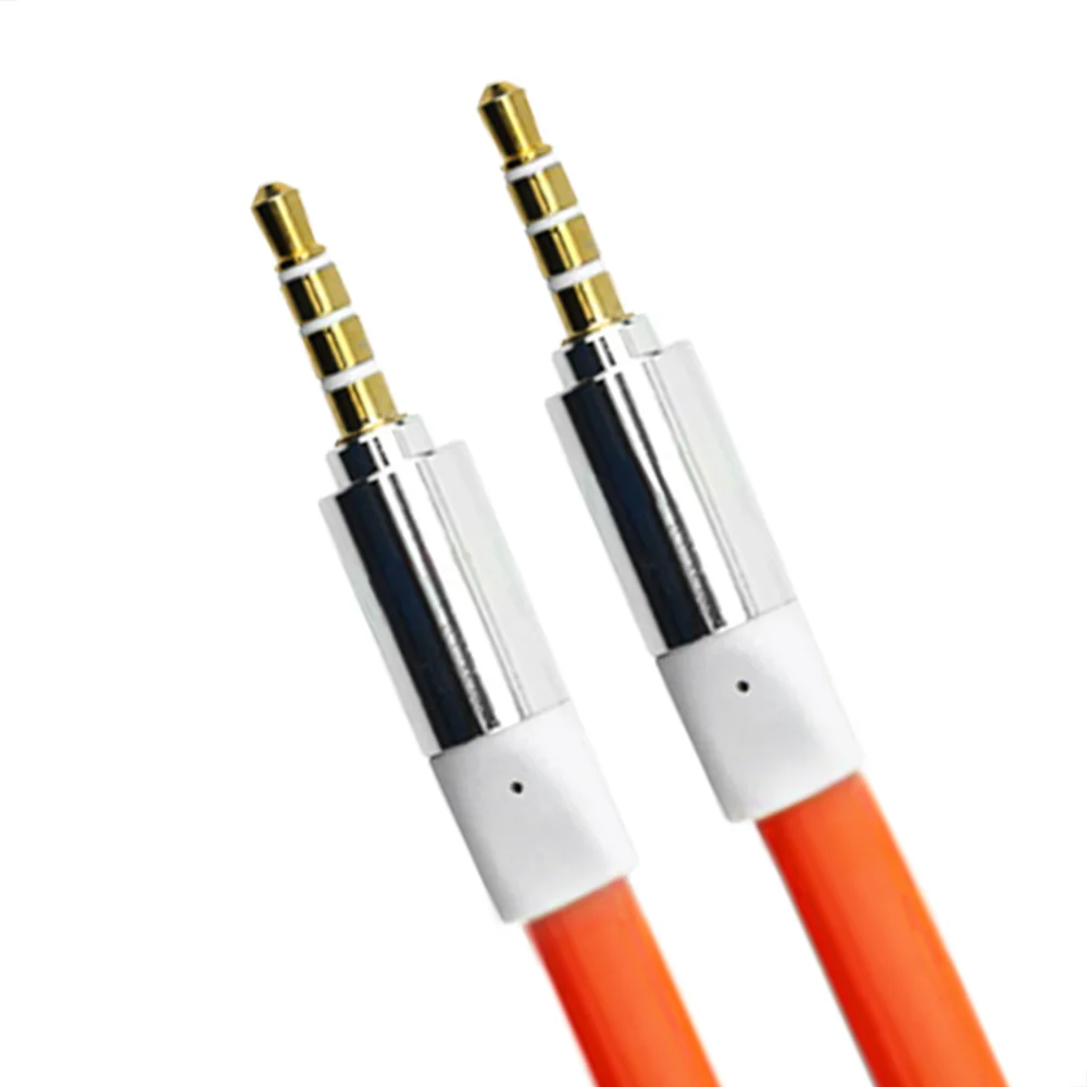Imagem 3 de 5 do produto Cabo De Áudio Estéreo Flat P2 Para P2 Com 10 Metros Laranja