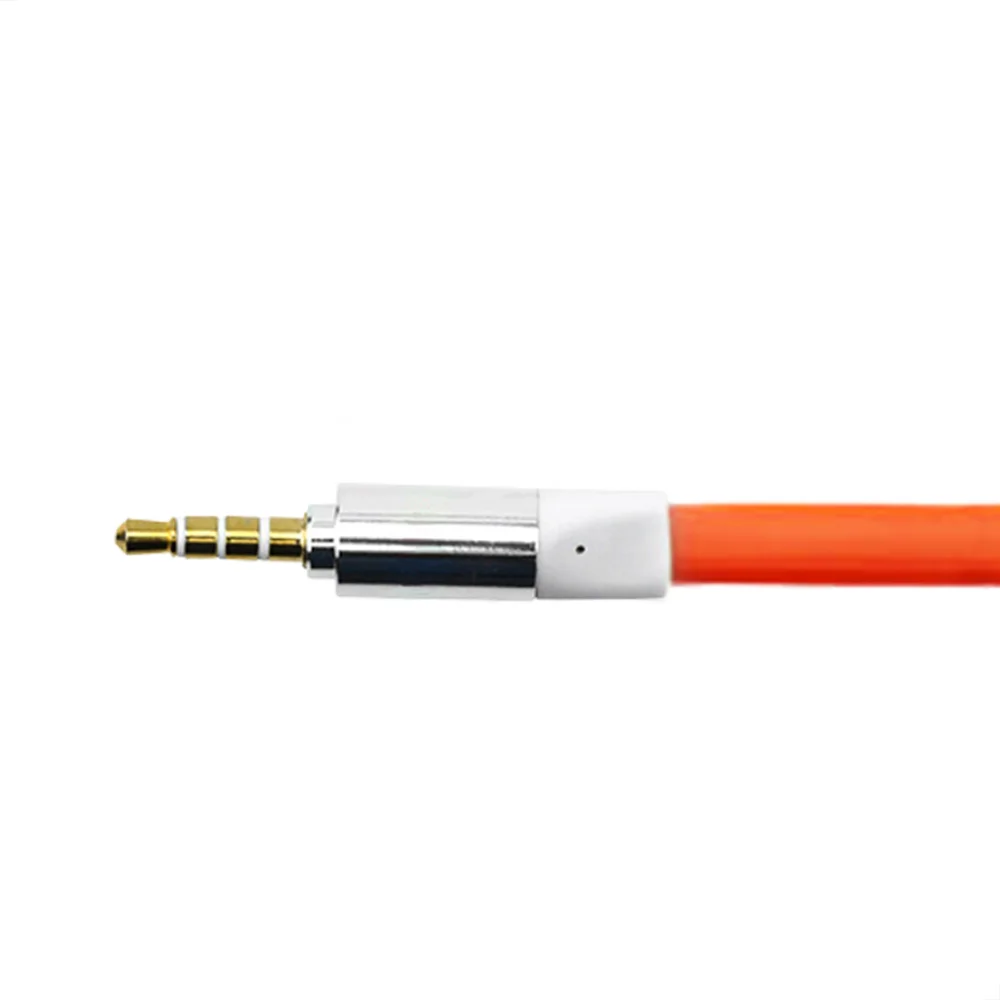 Imagem 5 de 5 do produto Cabo De Áudio Estéreo Flat P2 Para P2 Com 10 Metros Laranja