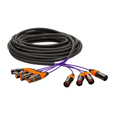 Multicabos Com Conectores Xlr 4 Vias - Profissional 18 Metros