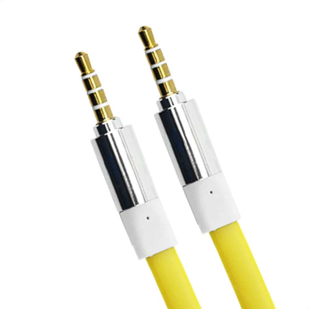 Imagem 4 de 5 do produto Cabo De Áudio Estéreo Flat P2 Para P2 Com 10 Metros Amarelo
