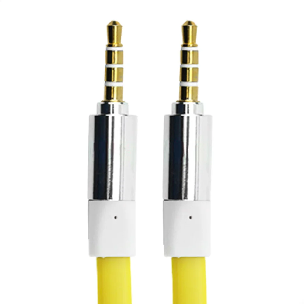 Imagem 5 de 5 do produto Cabo De Áudio Estéreo Flat P2 Para P2 Com 10 Metros Amarelo