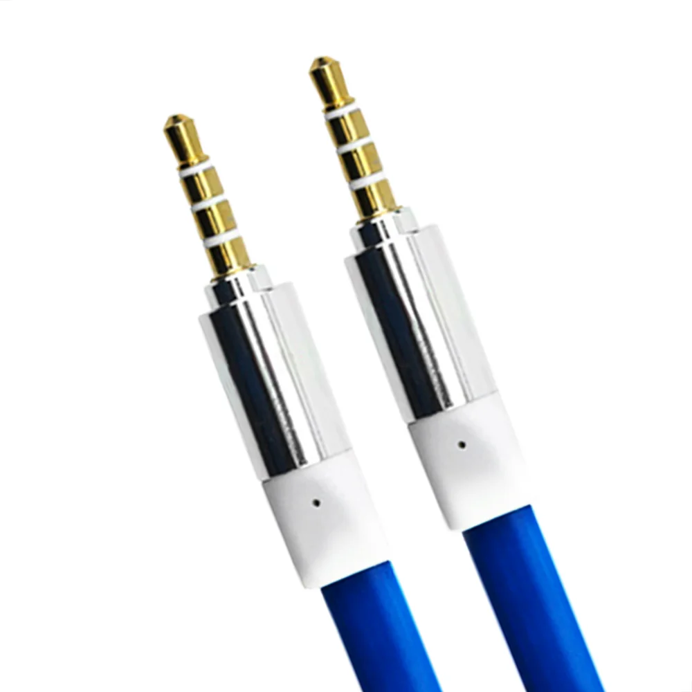 Imagem 4 de 5 do produto Cabo De Áudio Estéreo Flat P2 Para P2 Com 10 Metros - Azul