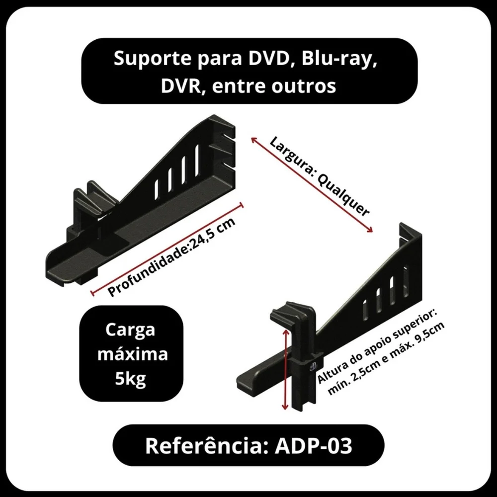 Imagem 3 de 5 do produto Suporte De Parede Com Trava Para Receptores De Tv