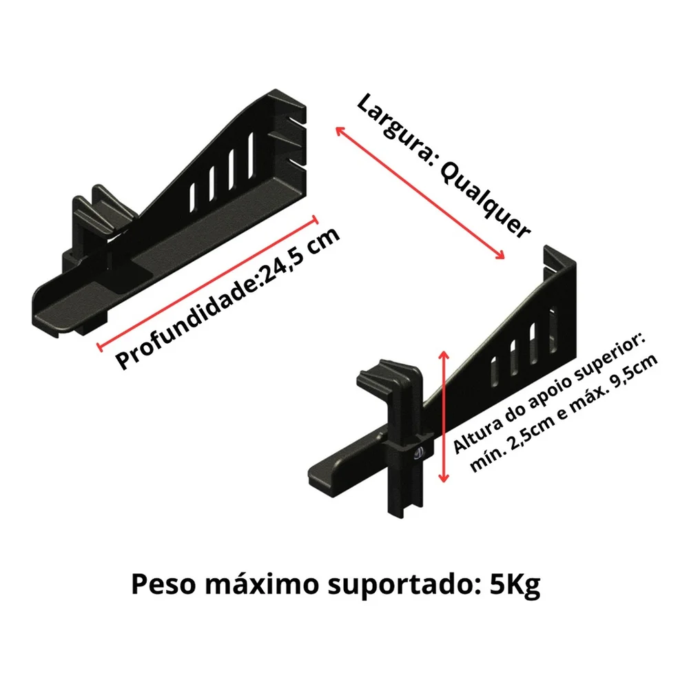 Imagem 4 de 5 do produto Suporte De Parede Com Trava Para Receptores De Tv