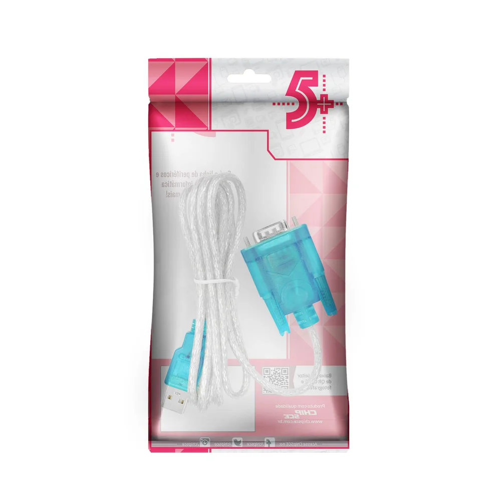 Imagem 2 de 4 do produto Cabo Usb Cristal - Usb A Macho + Db9 - Cristal - 1.5 Metro