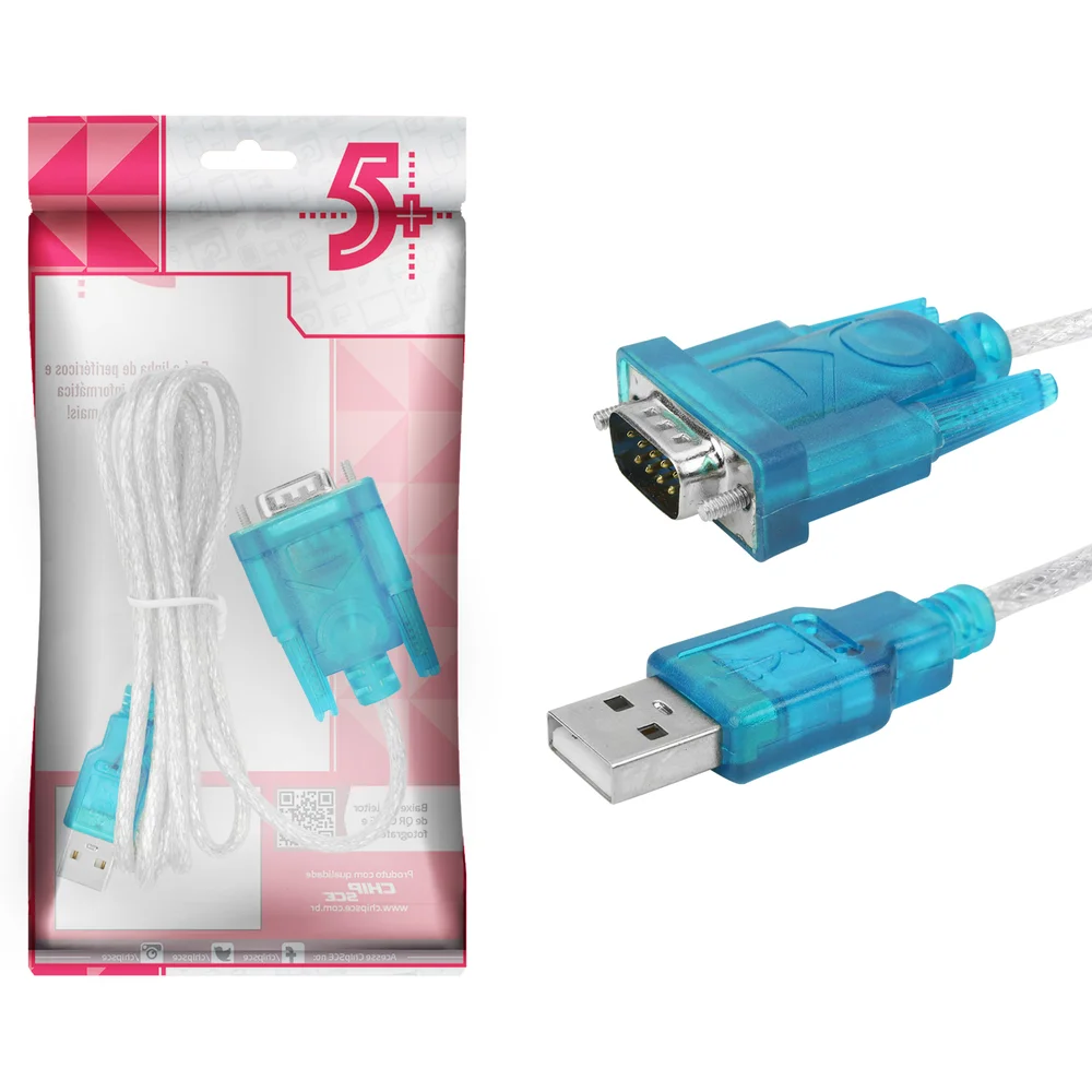 Imagem 4 de 4 do produto Cabo Usb Cristal - Usb A Macho + Db9 - Cristal - 1.5 Metro