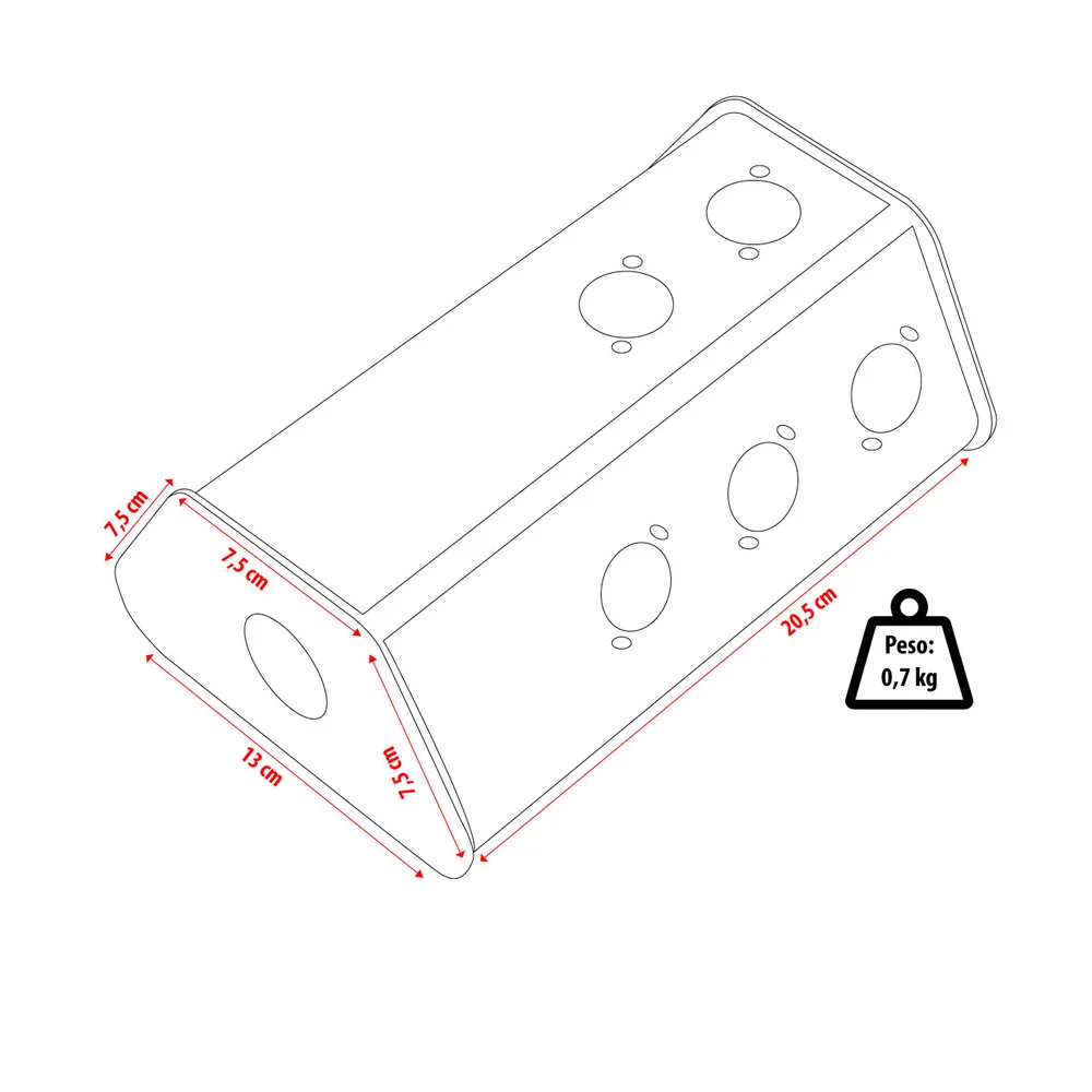 Imagem 3 de 5 do produto Caixa De Medusa Multicabos 8 Vias Reforçada Profissional