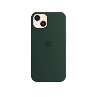 Capa Capinha Case Silicone Cover Premium Aveludada Com Logo Compatível Iphone 13 Verde Militar