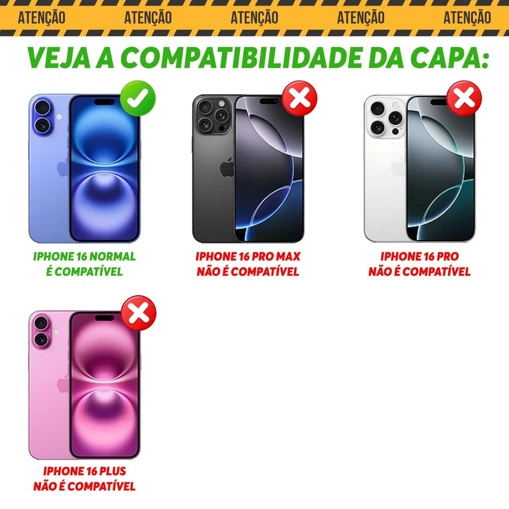 Imagem 5 de 5 do produto Capa Militar P/ Iphone 16 Normal - Capinha Case Protetora Anti Impacto Queda Armadura Resistente