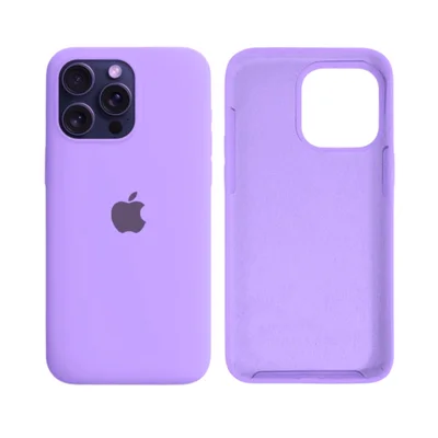 Capa Capinha Case Silicone Cover Premium Aveludada Com Logo Compatível Iphone 14 Pro Max Lavanda