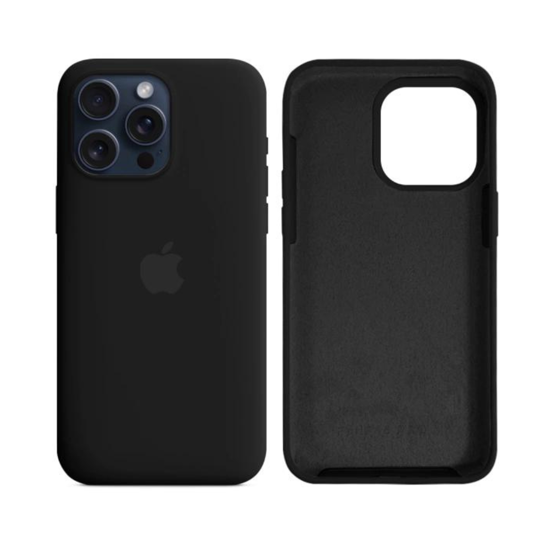 Capa Capinha Case Silicone Cover Premium Aveludada Com Logo Compatível Iphone 13 Preto