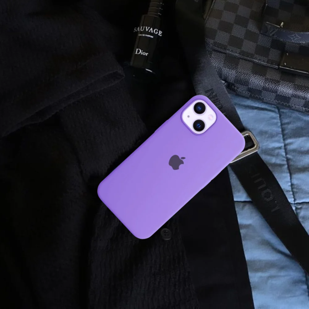 Imagem 5 de 5 do produto Capa Capinha Case Silicone Cover Premium Aveludada Com Logo Compatível Iphone 14 Lilas