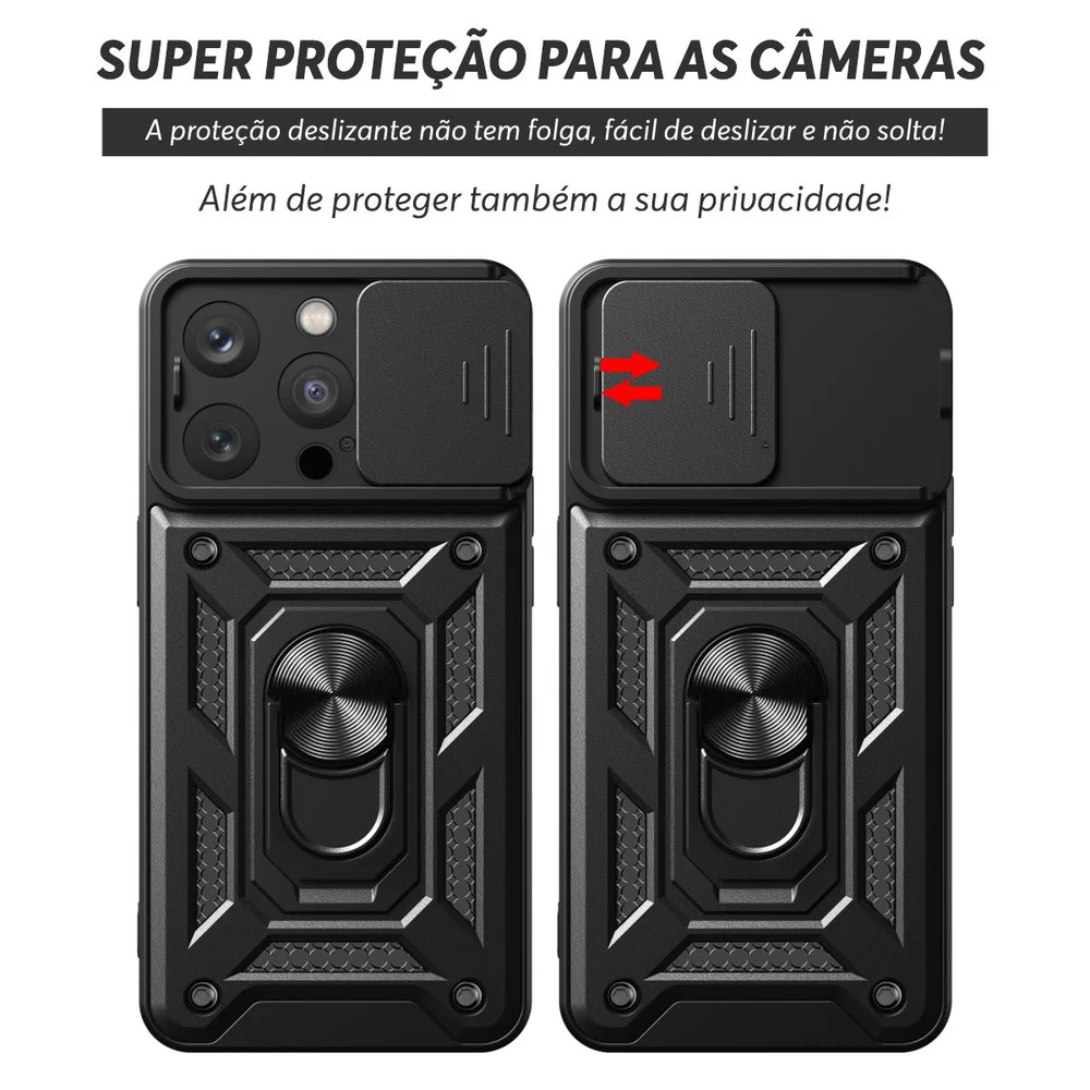 Imagem 2 de 5 do produto Capa Militar P/ Iphone 16 Pro - Capinha Case Protetora Anti Impacto Queda Armadura Resistente