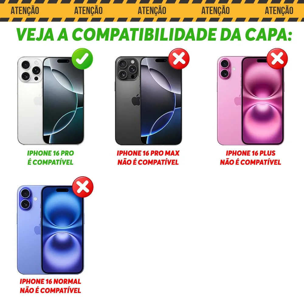 Imagem 5 de 5 do produto Capa Militar P/ Iphone 16 Pro - Capinha Case Protetora Anti Impacto Queda Armadura Resistente
