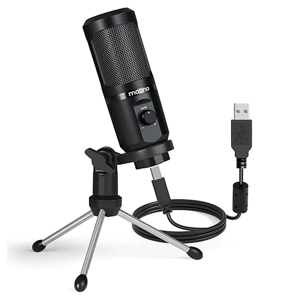 Imagem 4 de 5 do produto Microfone Gamer Podcast Usb Condensador Maono C/ Tripé