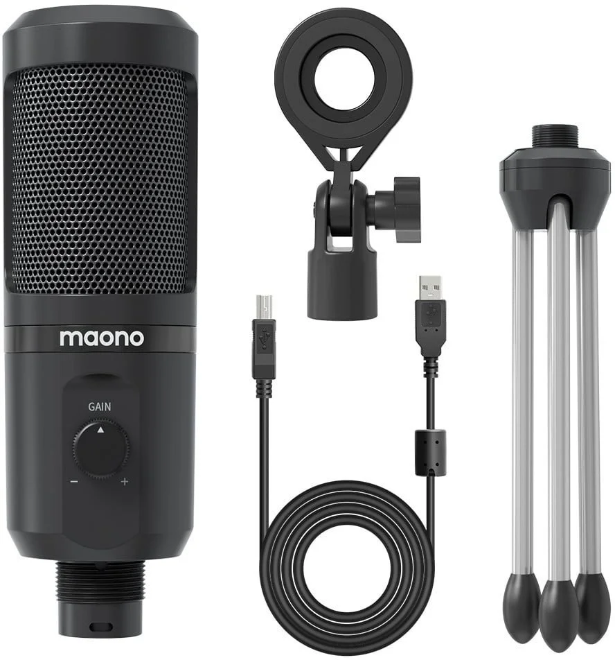 Imagem 5 de 5 do produto Microfone Gamer Podcast Usb Condensador Maono C/ Tripé